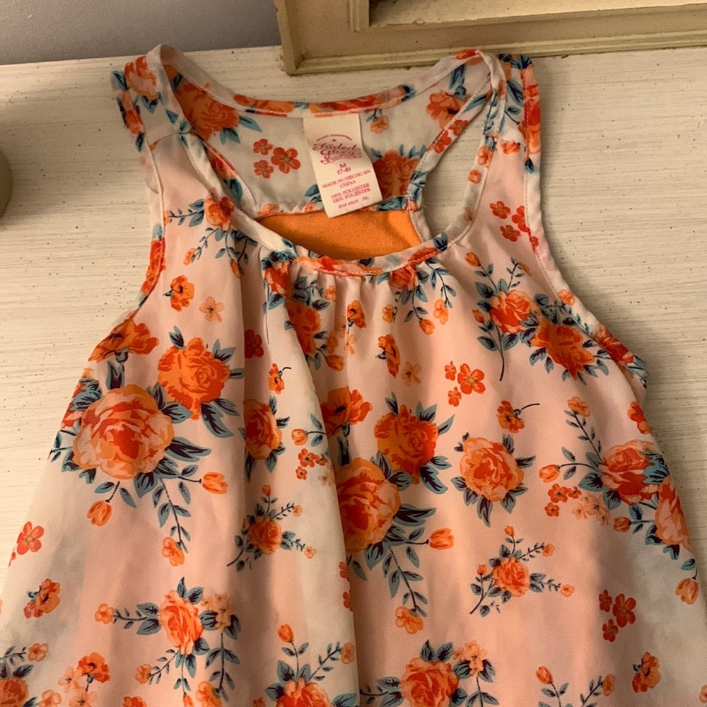 flowered girls tank top
